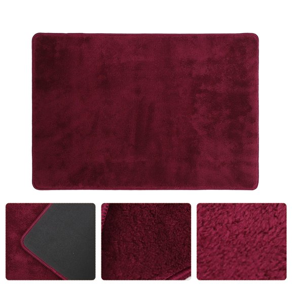 SEWACC 1Pc Red Doormat Solid Color Non Slip Mat with Water Absorption for Home