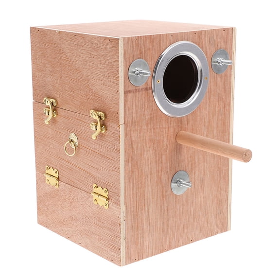 SEWACC Light Yellow Budgie Nesting Box with Perch for Easy Cleaning and Encouraging Natural Bird Behavior