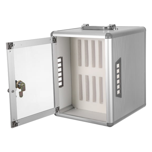 SEWACC Classroom Cell Phone Locker Box Plated Silver Mobile Phone Storage Cabinet for Organized Device Management