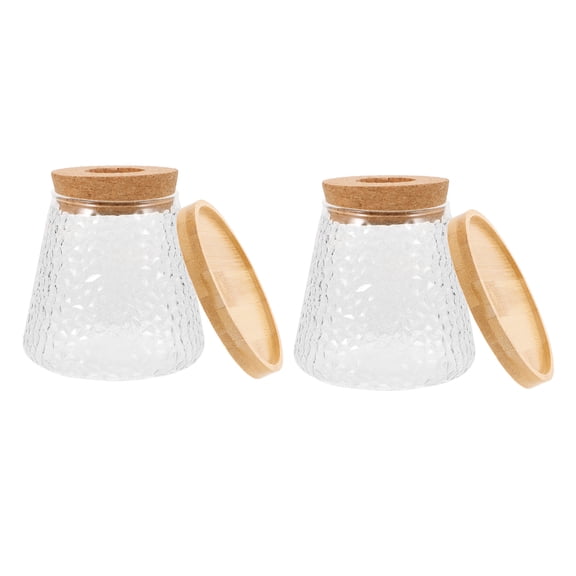 SEWACC Decor Vase Unique Vases For Flowers Glass 2Pcs With Wood Lid