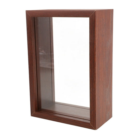 SEWACC Dark Red Wooden Shadow Box Frame for Wall Mount or Tabletop Display of Photos, Flowers, and Keepsakes