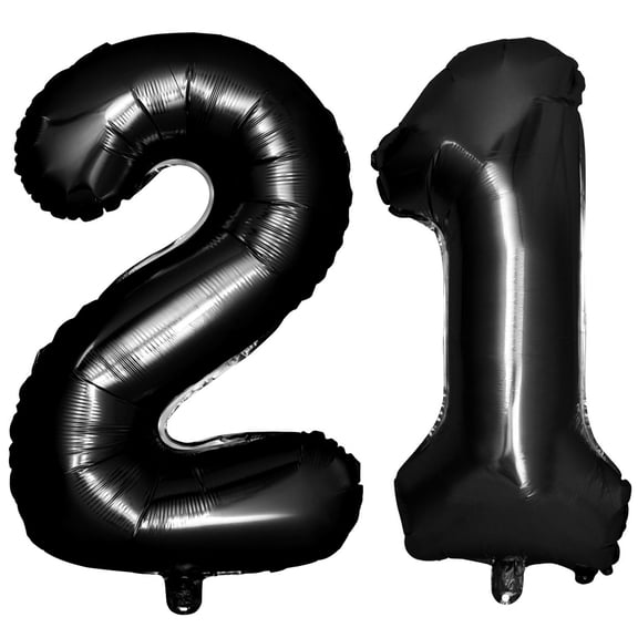 SEWACC Black Foil Number Balloons with Rope Hole for Easy Inflation and Deflation, Perfect Party Decoration Supplies