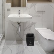 SEWACC Plastic Trash Bin in Black for Under Sink, Bathroom, and Home Use - Compact and Waste Container