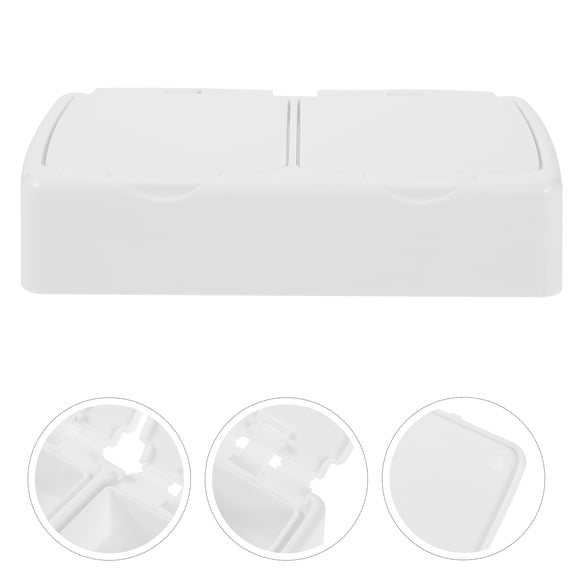 SEWACC White Plastic Cotton Swab Box for Women and Men 1Pack