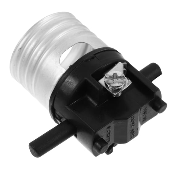 SEWACC E26 Light Bulb Socket with Push , Black Plastic Lamp Holder for Home Lighting, Easy Push , 1 Piece