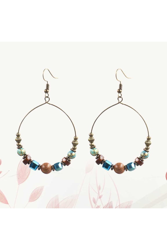 Colored Bead Ear Drops for Women - Stylish and Comfortable Ear Accessories Pair