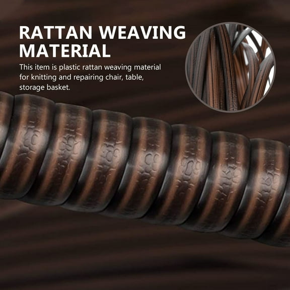 SEWCHICS 1 Roll Rattan Materials For Patio Furniture Repair Weatherproof Gradient Coffee Color