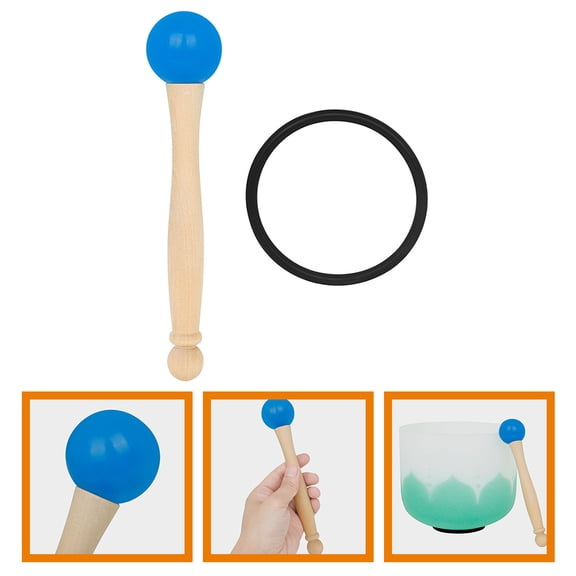 SEWCHICS 1 Set Singing Bowl Mallet Wood Handle Sound Production Blue for Musical Performance