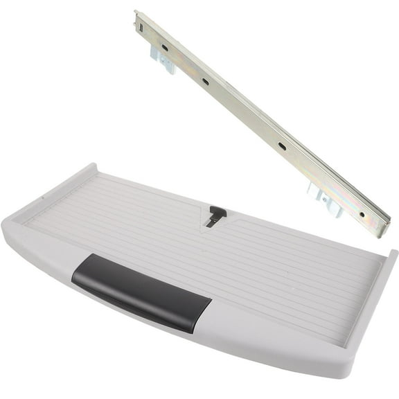 SEWCHICS White ABS Keyboard Tray Slide Out for Office Desk, Easy Install, , Fits Most Keyboards, 1 Set