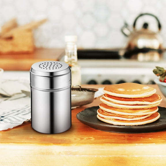 SEWCHICS Stainless Steel Powder Shaker Bottle Salt Container 1 Set for Kitchen and Cooking