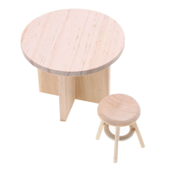 SEWCHICS Wooden Miniature Table Set for Dollhouse Furniture, Perfect Home Decor Accessory