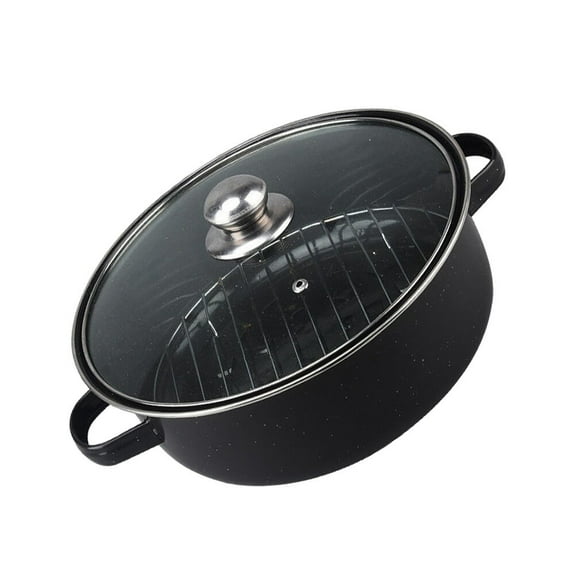 SEWCHICS 1 Set of Kitchen Pots Cast Iron Black for Cooks with Non-coating Functionality