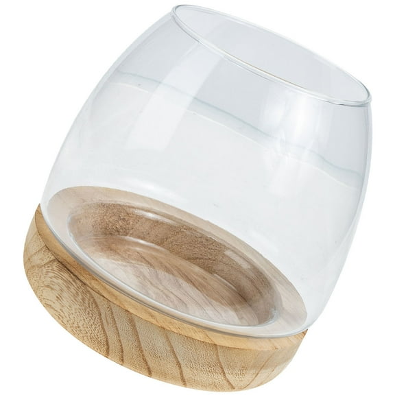 SEWCHICS Transparent Glass Tank for Desktop Office Decor, Small Aquarium Fish Bowl Set