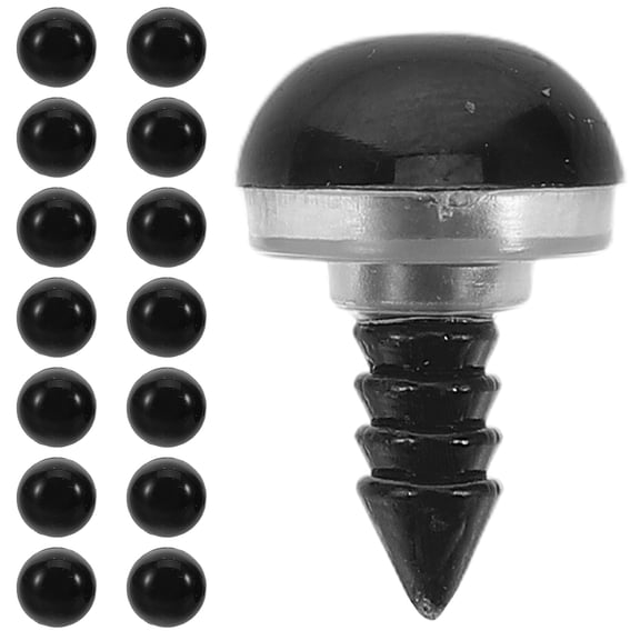 SEWCHICS 100 Pieces Black Plastic Eyes for Stuffed Animals, Crafting Supplies with Detailed Finish for Projects