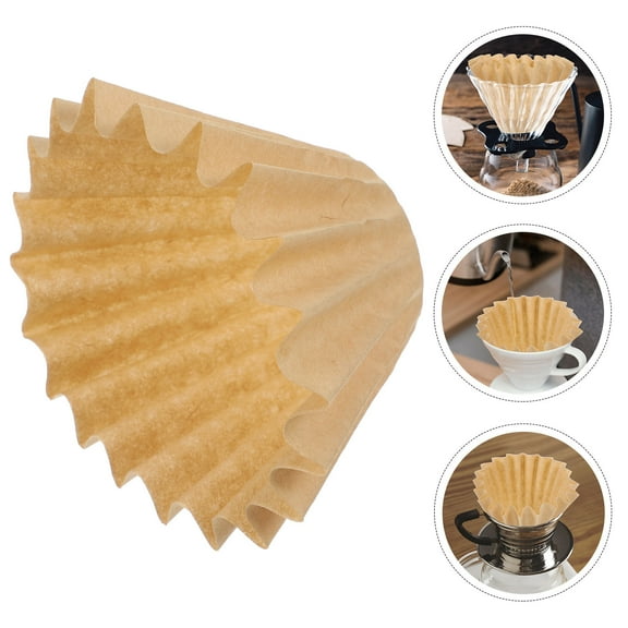 SEWCHICS Light Brown Drip Coffee Filter Papers 100 Count Convenient for Home Brewing
