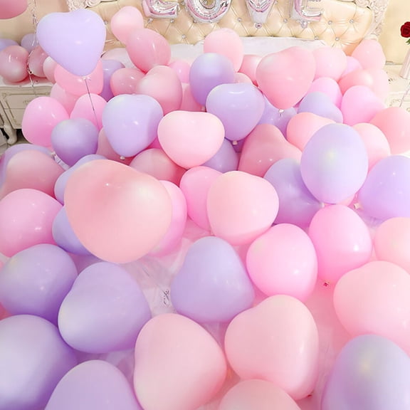 SEWCHICS 100Pcs Romantic Balloons Party Enhancement Pink Latex for Kids and Family Fun
