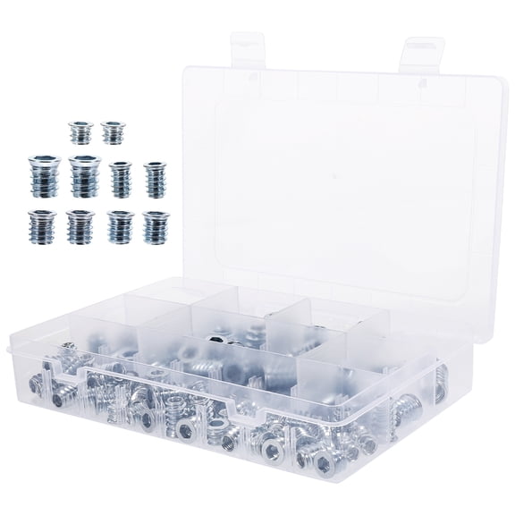 SEWCHICS Wood Nut Inserts Silver Zinc Plated Iron for Home Furniture Durable Reliable