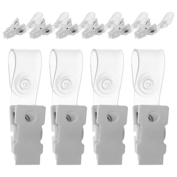 SEWCHICS 100Pcs White PVC ID Badge Clips Convenient Name Tag Holders for Home Use Small and