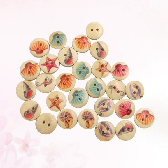 SEWCHICS 100Pcs Waterproof Natural Wood Buttons Light Yellow for Knitting Sewing and Crafts