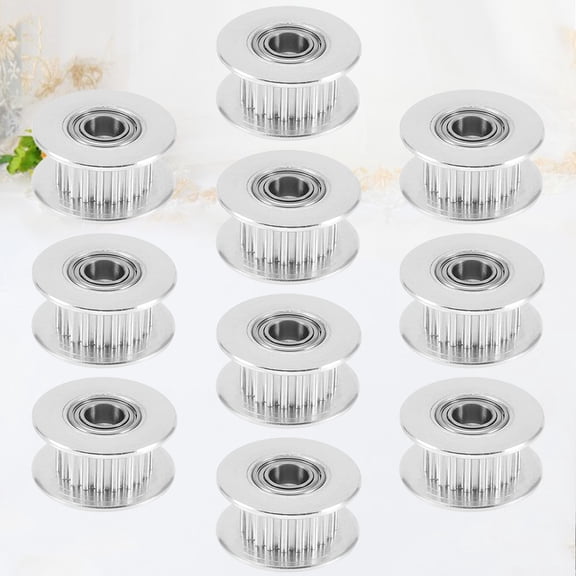 SEWCHICS 10PCS Aluminum Synchronous Wheel High Precision Silver Round for 3D Printing Applications