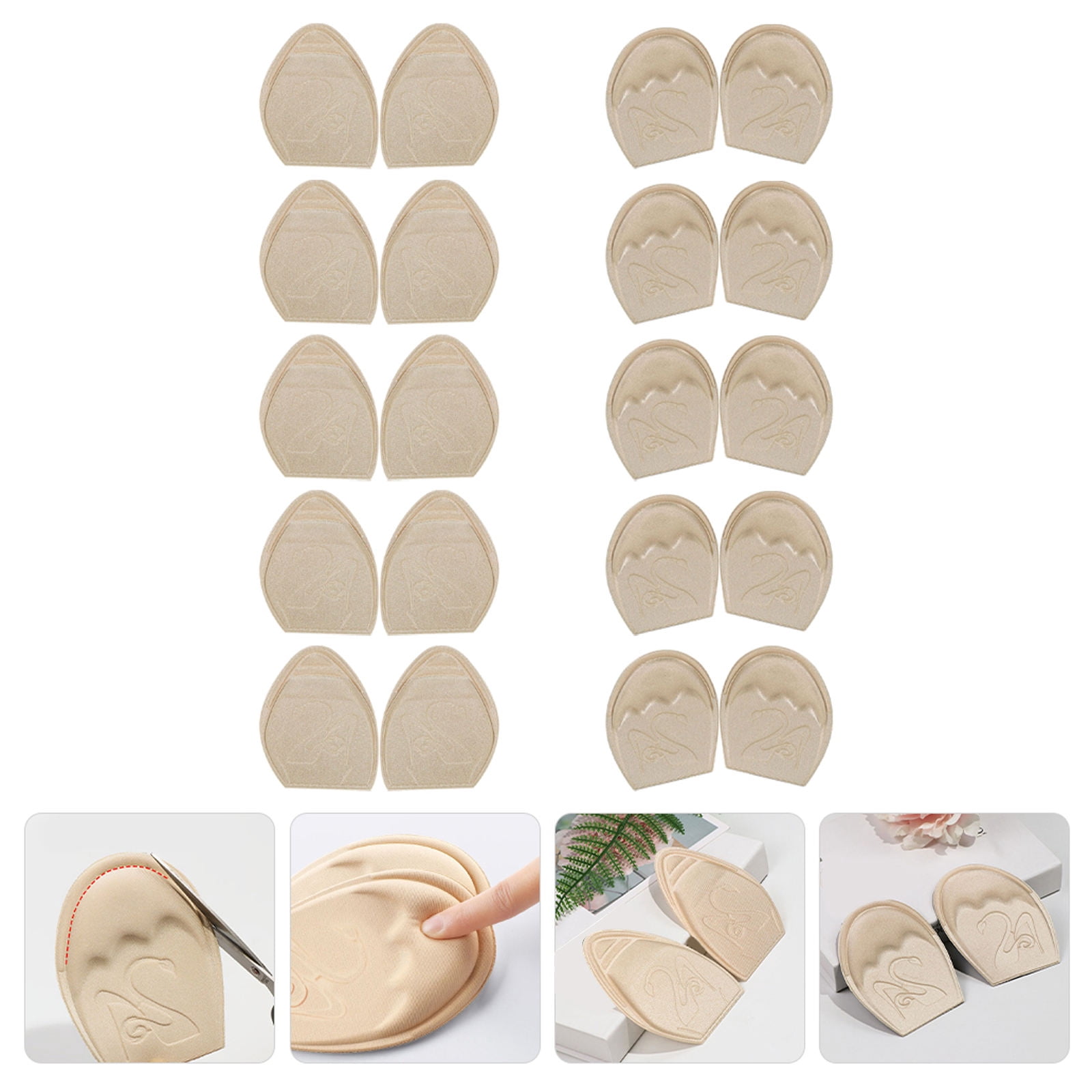 Toe Box Inserts SEWCHICS 10 Pairs Black Sponge Shoe Toe Inserts for Women, High Heel ...