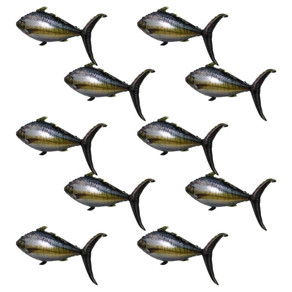 SEWCHICS 10Pcs Aluminum Foil Inflatable Tuna Balloons Realistic Fish Shape for Pool and Beach Parties