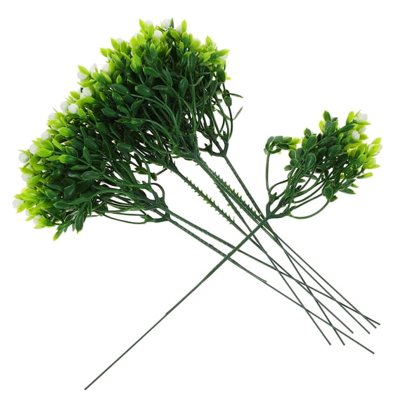 SEWCHICS 10Pcs Artificial Plants Decor White Fake Baby's Breath Flower Stems for Home and Event Planners