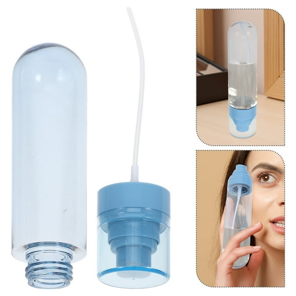 SEWCHICS 10Pcs Compact Sky Blue Travel Spray Bottle Refillable Mister for Makeup Setting and