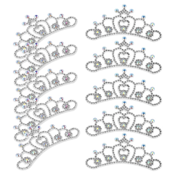 SEWCHICS 10Pcs Crown Embroidered Applique Patches White Nonwoven Fabric Sew on Garment Decor