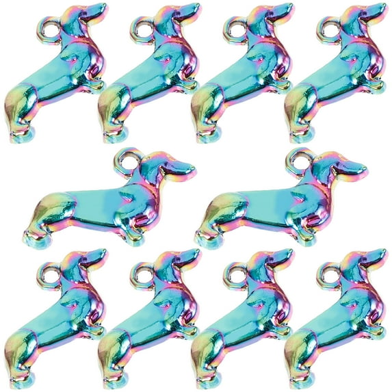 SEWCHICS Handmade Multi-Color Dog Charms Pendants Necklace Zinc Alloy Craft Supplies for Jewelry Making and Projects