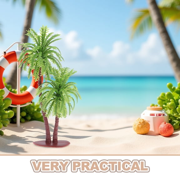 SEWCHICS 10Pcs Fake Coconut Tree Model with High Realism for Home and Store Decoration