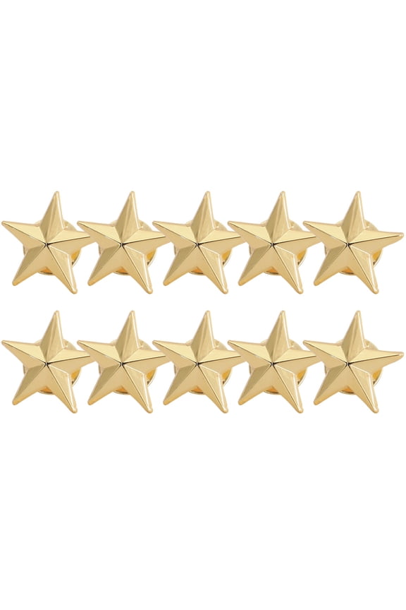 Set of 10 Star Safety Pin Brooches Metal Craft Decorations for Holiday Party and Everyday Use