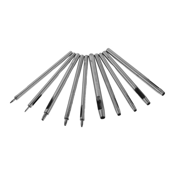 SEWCHICS 10-Piece Steel Hollow Hole Punch Set for Canvas, Paper, Rubber and Craft Materials