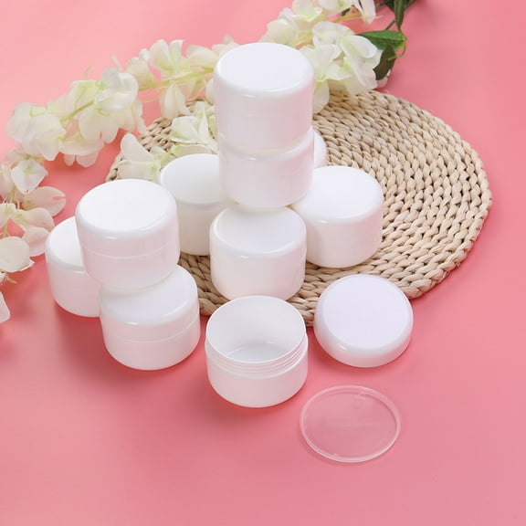 SEWCHICS 10Pcs Makeup Container in White for Cosmetics Storage Jars and Travel