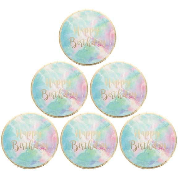 SEWCHICS 10Pcs Disposable Paper Plates for Party Use Assorted Color Anti Wear Material