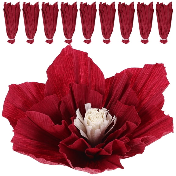 SEWCHICS Papierblume Wand Artificial Paper Flowers Red 10Pcs Decoration