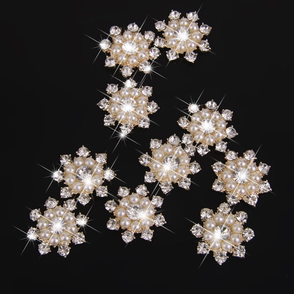 SEWCHICS 10Pcs Shining Crystal Buttons for Wedding Embellishments and Wrapping Crafts