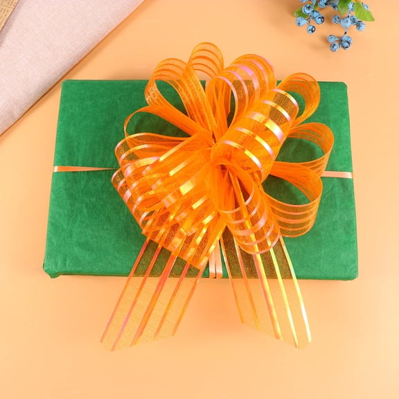 SEWCHICS 10Pcs String Bows for Wedding Decoration and Party Accent in Orange