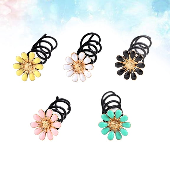 SEWCHICS 10-Pack Sunflower & Chrysanthemum Spiral Hair Pins in Assorted Colors for Women and Girls Hair Accessories
