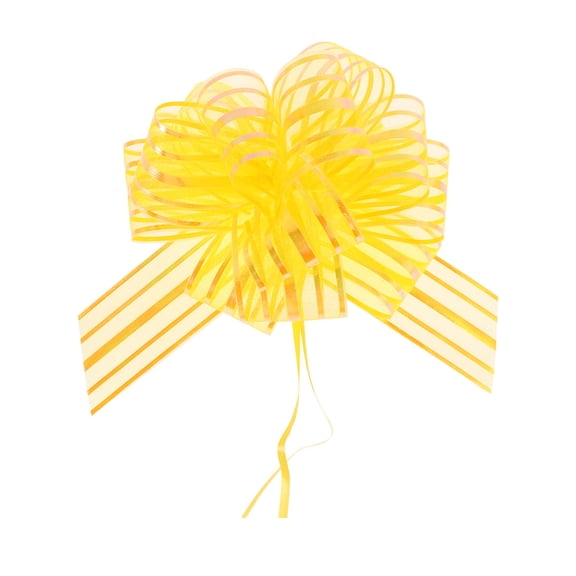SEWCHICS 10Pcs Wedding Pull Bows Yellow for Decoration and Festival Party Accents