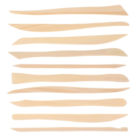 SEWCHICS 10Pcs Double Ended Wooden Clay Tools for Sculpting Shaping and Smoothing