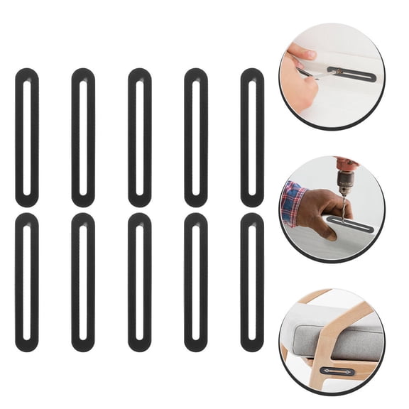 SEWCHICS 10Pcs Heavy Duty Stainless Steel Flat Mending Plates for Wood with Slot Holes Black Finish