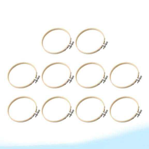 SEWCHICS 10Pcs DIY Embroidery Hoop Beige Frame for Fabric Tightening and Creative Cross Stitch