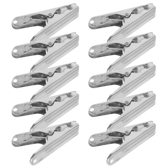 SEWCHICS 10pcs Rectangular Clothes Clips for Washing Line Stainless Steel at Home