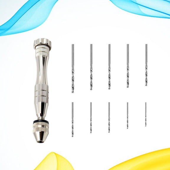SEWCHICS 11 Pcs/1 Set Hand Drill Bits Set Pin Vise Tool Manual Drilling Silver for Craftsmen