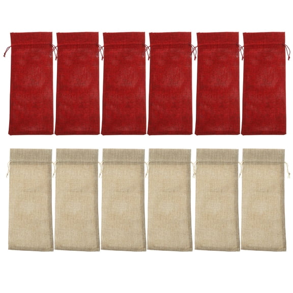 SEWCHICS 12Pcs Assorted Color Wine Bottle Bags Reusable Wine Carrier Bags for Travel and Packaging