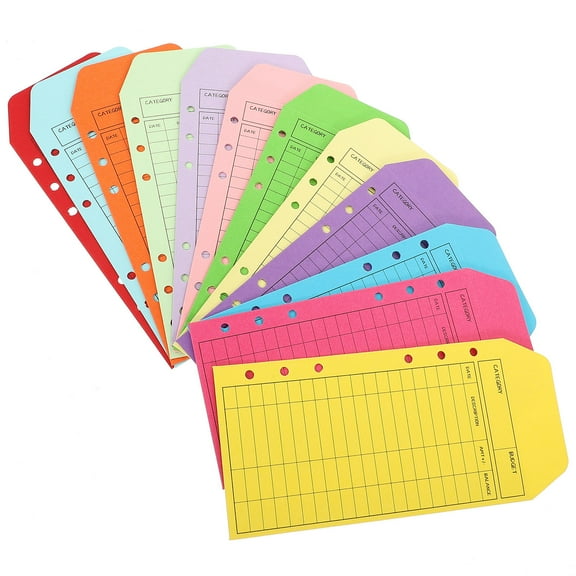 SEWCHICS Portable Assorted Color Budget Sheets Envelop, Paper, 12Pcs