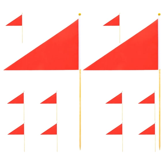 SEWCHICS 12Pcs Red Outdoor Marker Flags for Lawn Irrigation Survey and Construction