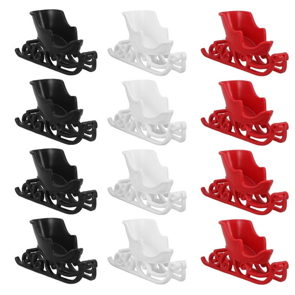 SEWCHICS Christmas Sled Decorations Plastic 12Pcs 2.8X1.2X0.6in