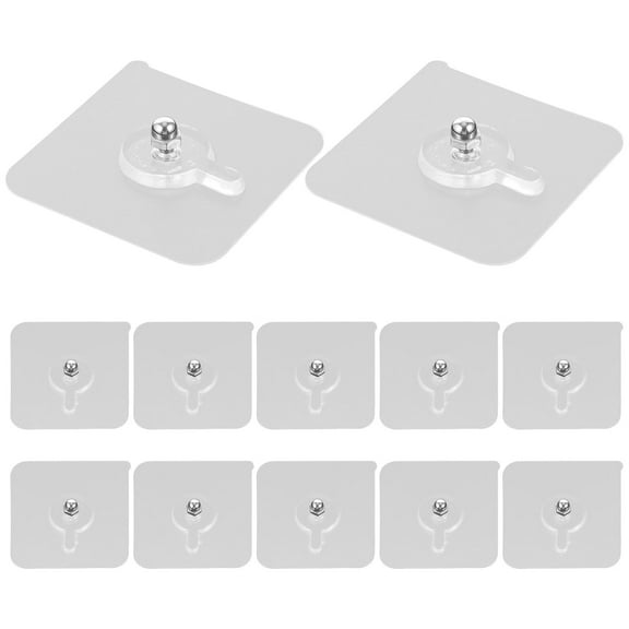 SEWCHICS 12Pcs Non Trace Hooks Transparent Screw Sticker Kit Tool Free Wall Hanging Hooks